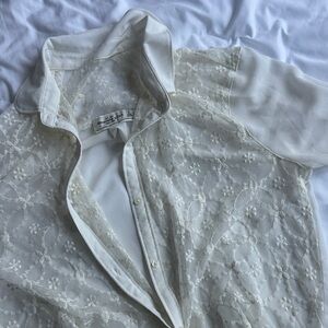 Abercrombie & Fitch White Lace Blouse